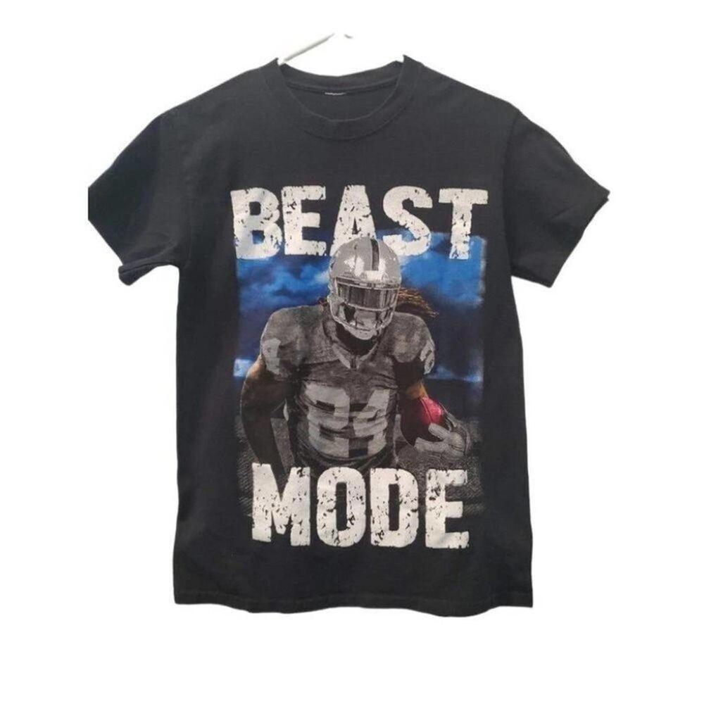 Beast Mode Marshawn Lynch T-Shirt - Size Small - Raiders Football Graphic Tee